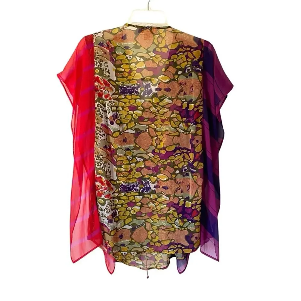 Sundance Krya NWTs Embroidered Beaded Drawstring Cover Up Tunic size medium